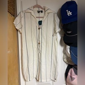 Roxy Cream and Black Striped Kids Bodysuit